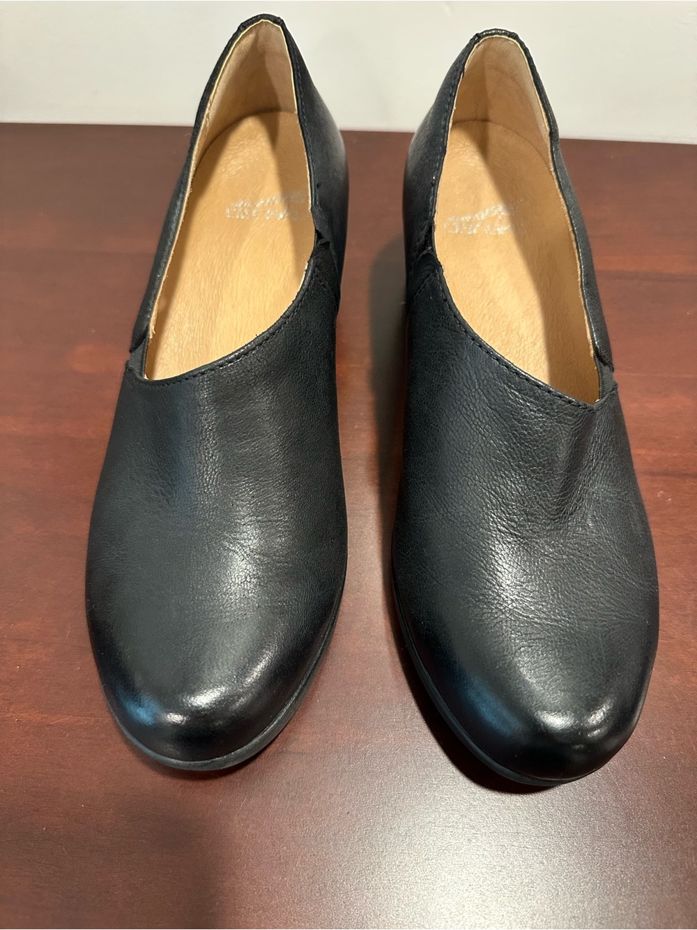 Dansko “Camdyn” Classic Black Leather Women's Slip-On Heels